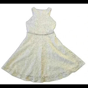 Charming Lace A-Line Dress with Beaded Waist